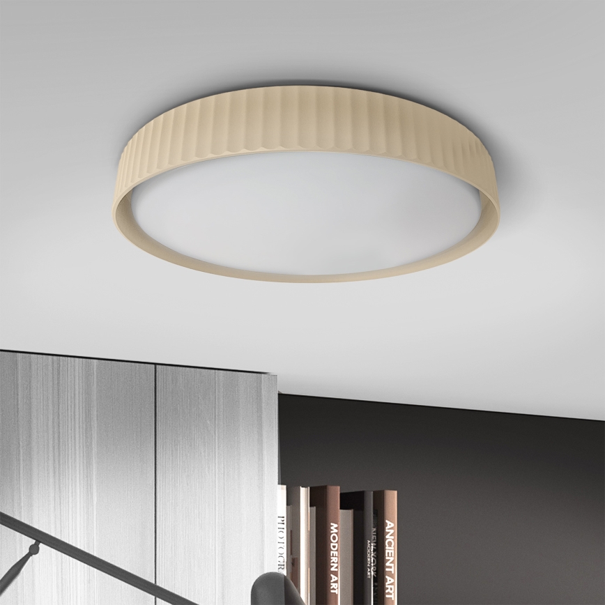 Brilagi - Plafonnier LED dimmable LUCIA, 60 W, 230 V, 3000–6500 K, Ø 59 cm, beige + télécommande