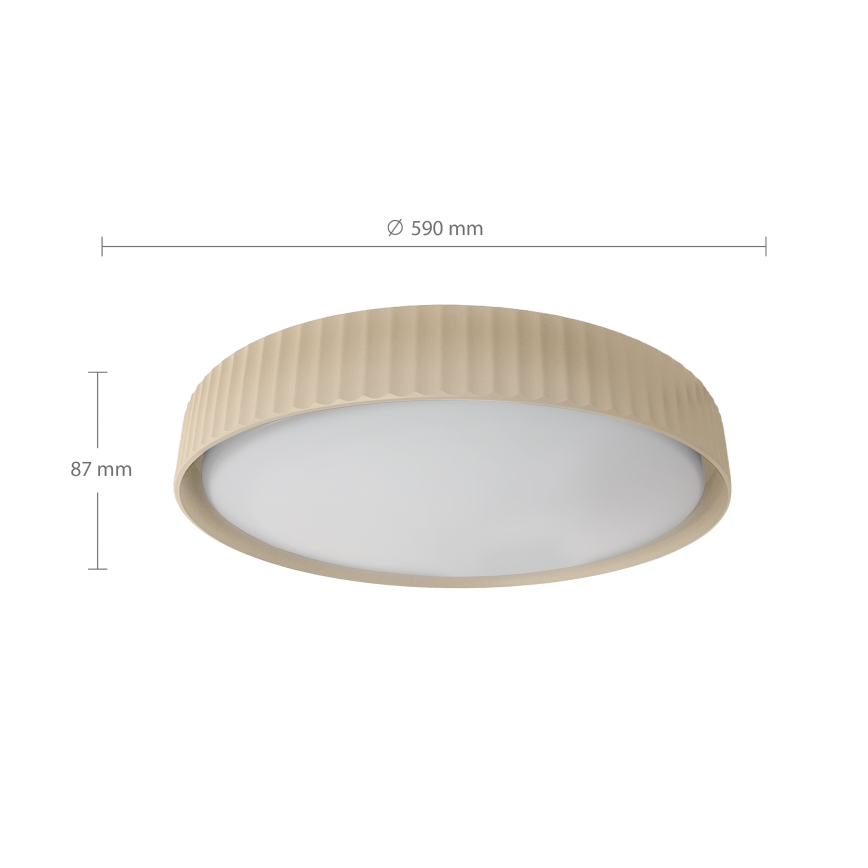 Brilagi - Plafonnier LED dimmable LUCIA, 60 W, 230 V, 3000–6500 K, Ø 59 cm, beige + télécommande