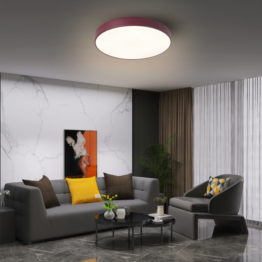 Brilagi - Plafonnier LED dimmable POOL LED/36W/230V 3000–6000K Ø 30 cm bordeaux + télécommande