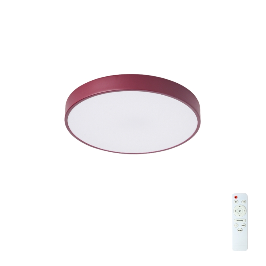 Brilagi - Plafonnier LED dimmable POOL LED/36W/230V 3000–6000K Ø 30 cm bordeaux + télécommande