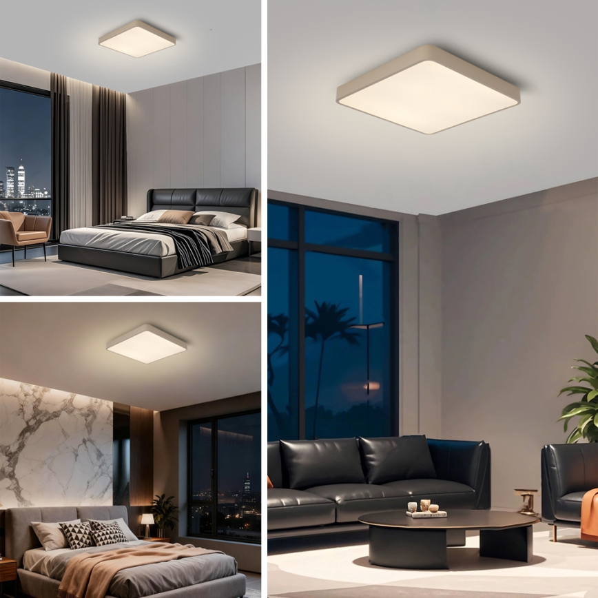 Brilagi - Plafonnier LED dimmable POOL LED/36W/230V 3000-6000K 40x40 cm beige + télécommande