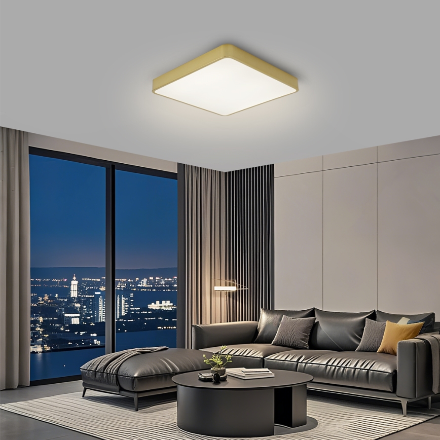 Brilagi - plafonnier LED dimmable POOL LED/36W/230V 3000-6000K 40x40 cm doré + télécommande