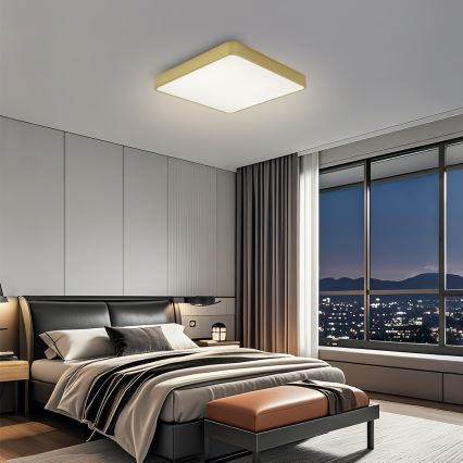 Brilagi - plafonnier LED dimmable POOL LED/36W/230V 3000-6000K 40x40 cm doré + télécommande