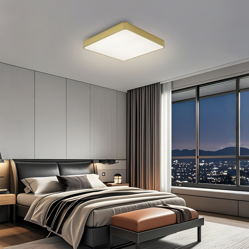 Brilagi - plafonnier LED dimmable POOL LED/36W/230V 3000-6000K 40x40 cm doré + télécommande