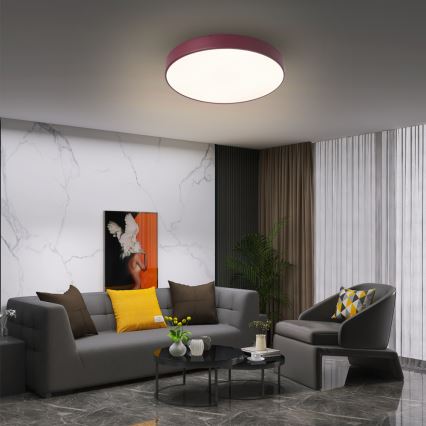 Brilagi - Plafonnier LED dimmable POOL LED/48W/230V 3000-6000K Ø 40 cm bordeaux + télécommande