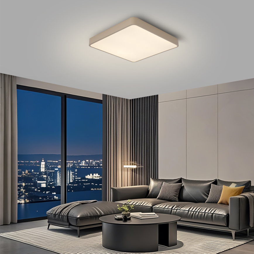 Brilagi - Plafonnier LED dimmable POOL LED/48W/230V 3000-6000K 50x50 cm beige + télécommande