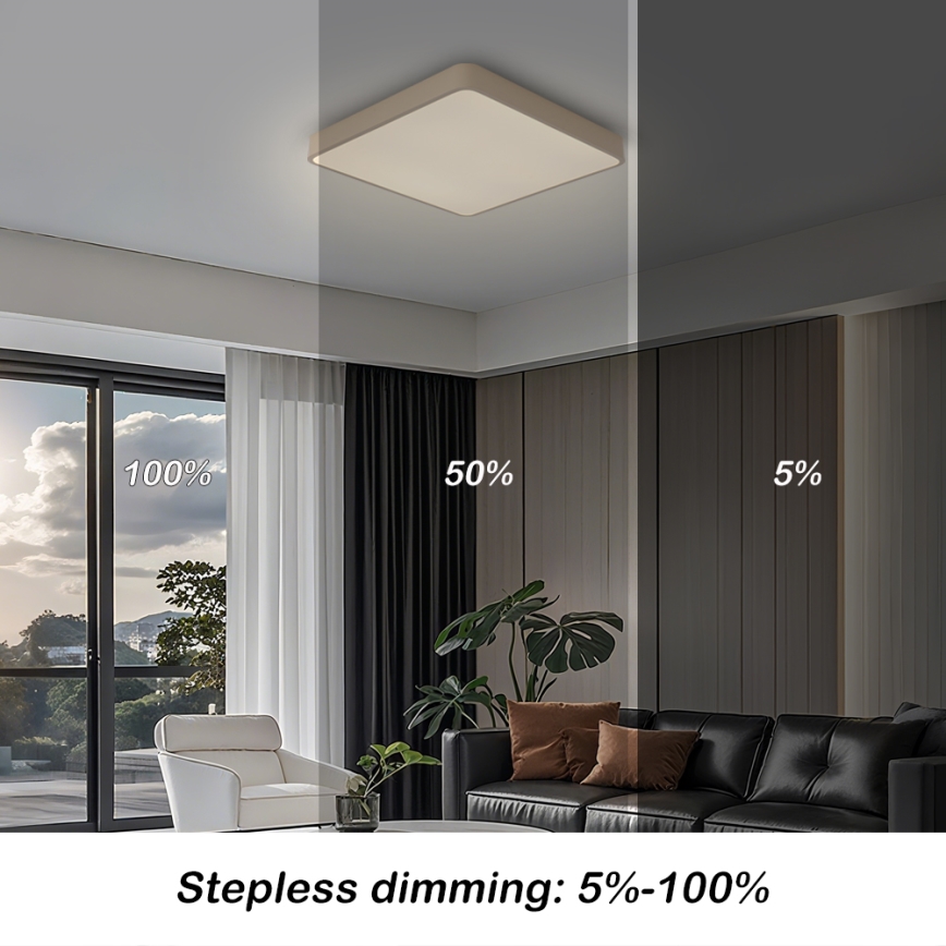 BRILAGI - Plafonnier LED dimmable POOL SQUARE LED/36W/230V 3000-6000K 40x40 cm beige + télécommande