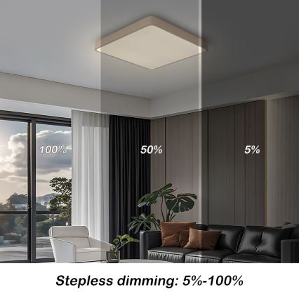 BRILAGI - Plafonnier LED dimmable POOL SQUARE LED/48W/230V 3000-6000K 50x50 cm beige + télécommande