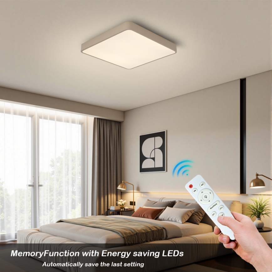 BRILAGI - Plafonnier LED dimmable POOL SQUARE LED/48W/230V 3000-6000K 50x50 cm beige + télécommande