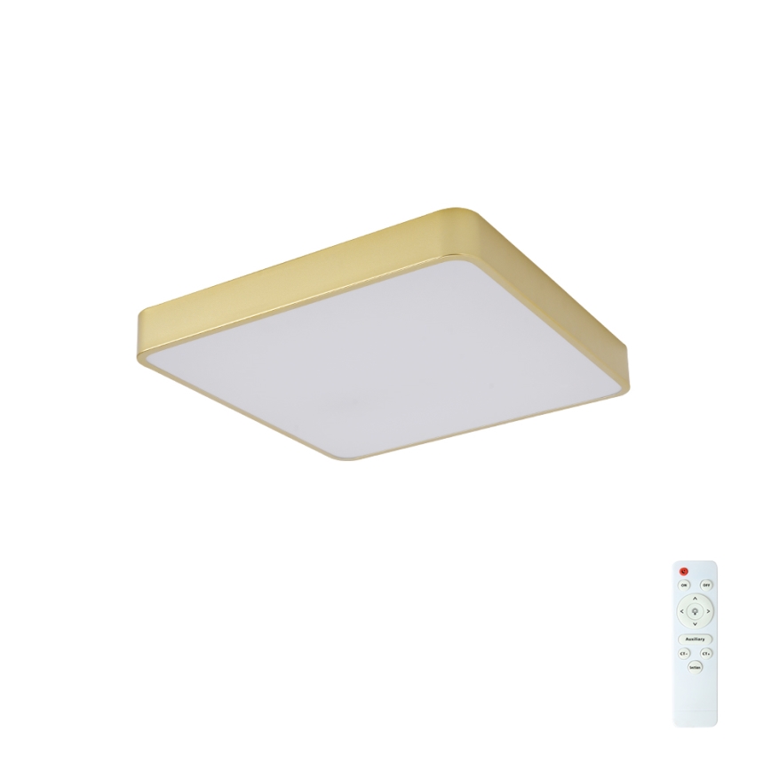 BRILAGI - Plafonnier LED dimmable POOL SQUARE LED/48W/230V 3000-6000K 50x50 cm doré + télécommande