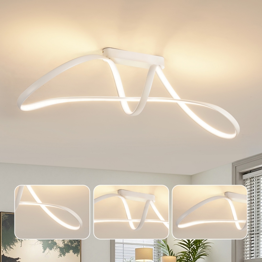 Brilagi - Plafonnier LED dimmable en saillie TWISTER LED/60W/230V 3000-6000K blanc + télécommande