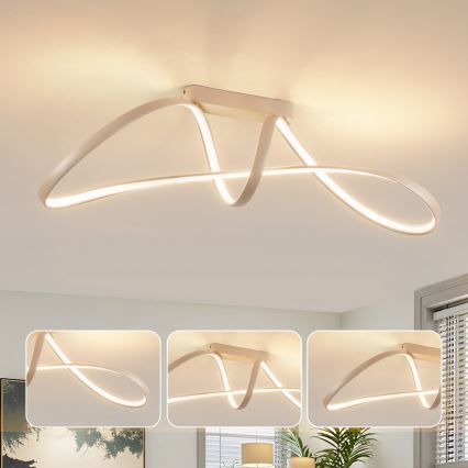 Brilagi - Plafonnier LED dimmable en applique TWISTER LED/60W/230V 3000-6000K beige + télécommande