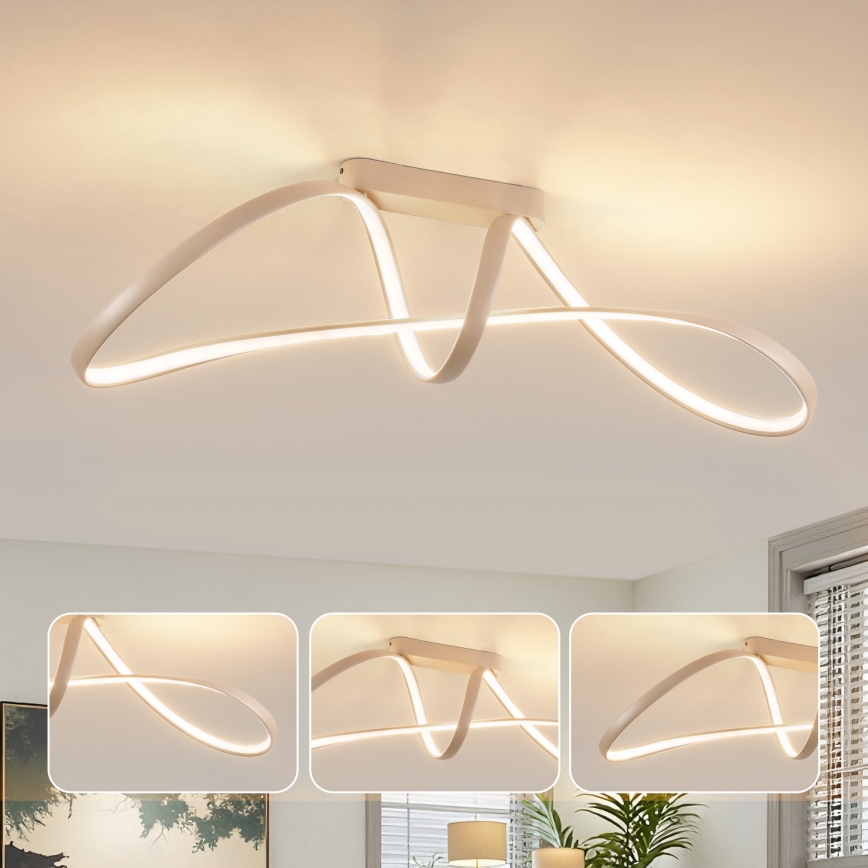 Brilagi - Plafonnier LED dimmable en applique TWISTER LED/60W/230V 3000-6000K beige + télécommande