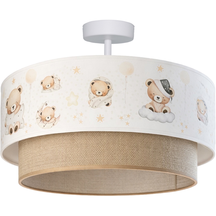 Brilagi - Plafonnier LED pour enfants (montage en surface) BOBO 1xE27/10W/230V Ø 40 cm blanc/beige/motif oursons