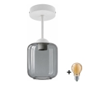 BRILAGI - LED Plafonnier en saillie RETRO GLASS 1xE27/60W/230V Ø 14 cm blanc/gris fumé