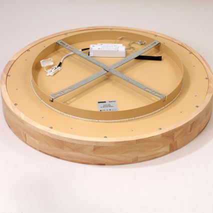 Brilagi - Plafonnier LED FALCON WOOD, 40 W, 230 V, 3000/4000/6000 K, Ø 60 cm, finition bois