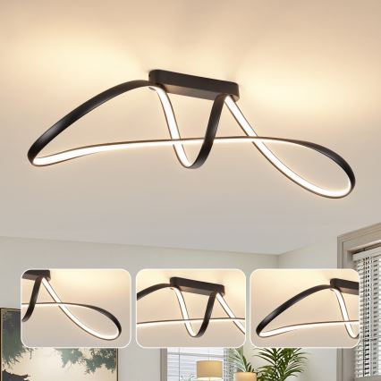 Brilagi - Plafonnier LED dimmable à montage en surface TWISTER LED/60W/230V 3000-6000K noir + télécommande