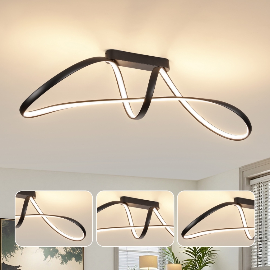 Brilagi - Plafonnier LED dimmable à montage en surface TWISTER LED/60W/230V 3000-6000K noir + télécommande