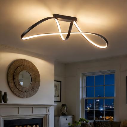 Brilagi - Plafonnier LED dimmable à montage en surface TWISTER LED/60W/230V 3000-6000K noir + télécommande