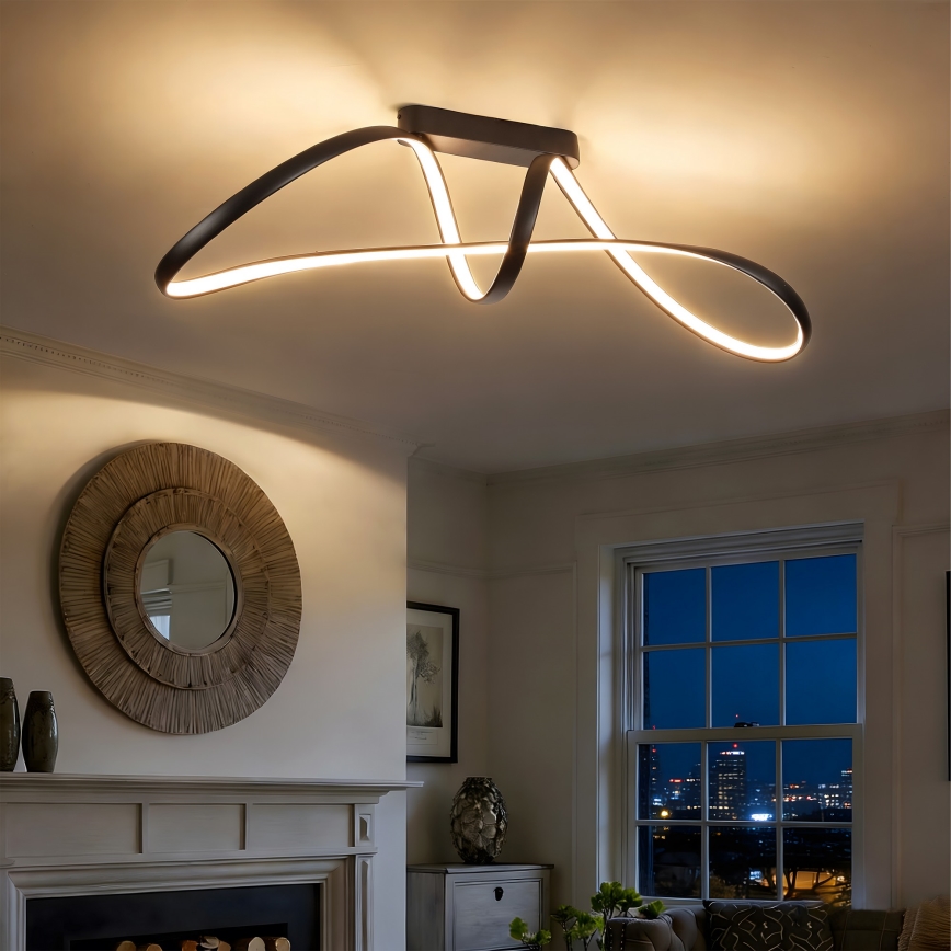 Brilagi - Plafonnier LED dimmable à montage en surface TWISTER LED/60W/230V 3000-6000K noir + télécommande