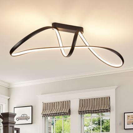 Brilagi - Plafonnier LED dimmable à montage en surface TWISTER LED/60W/230V 3000-6000K noir + télécommande