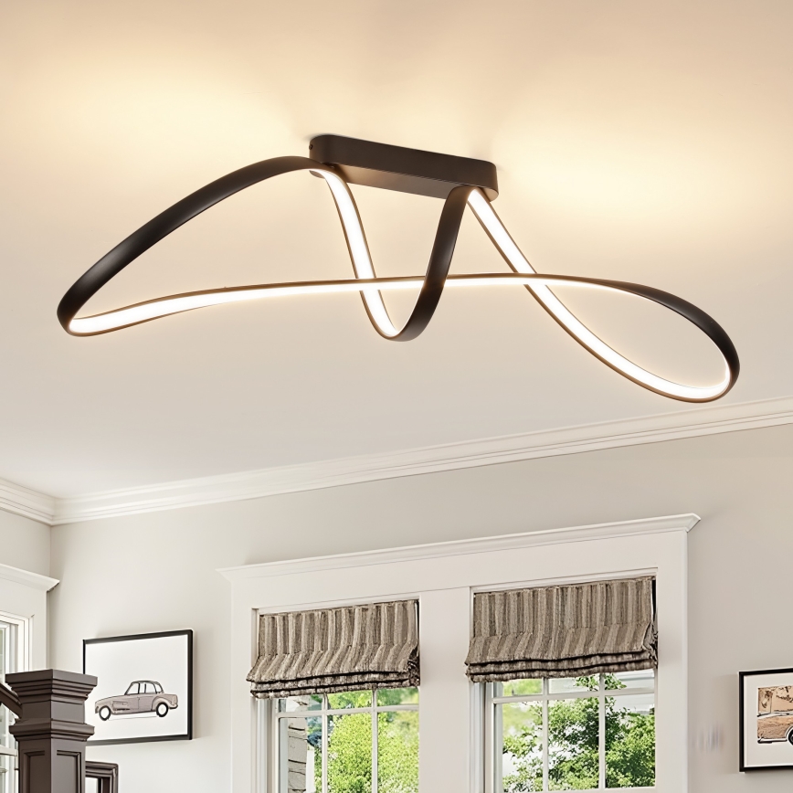 Brilagi - Plafonnier LED dimmable à montage en surface TWISTER LED/60W/230V 3000-6000K noir + télécommande