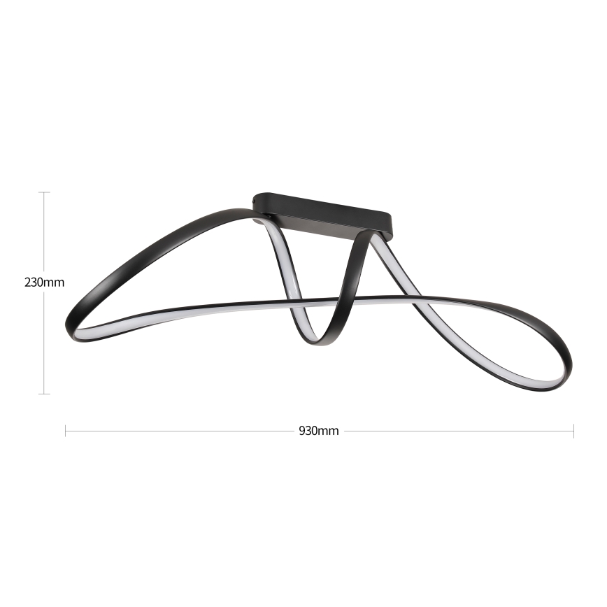 Brilagi - Plafonnier LED dimmable à montage en surface TWISTER LED/60W/230V 3000-6000K noir + télécommande