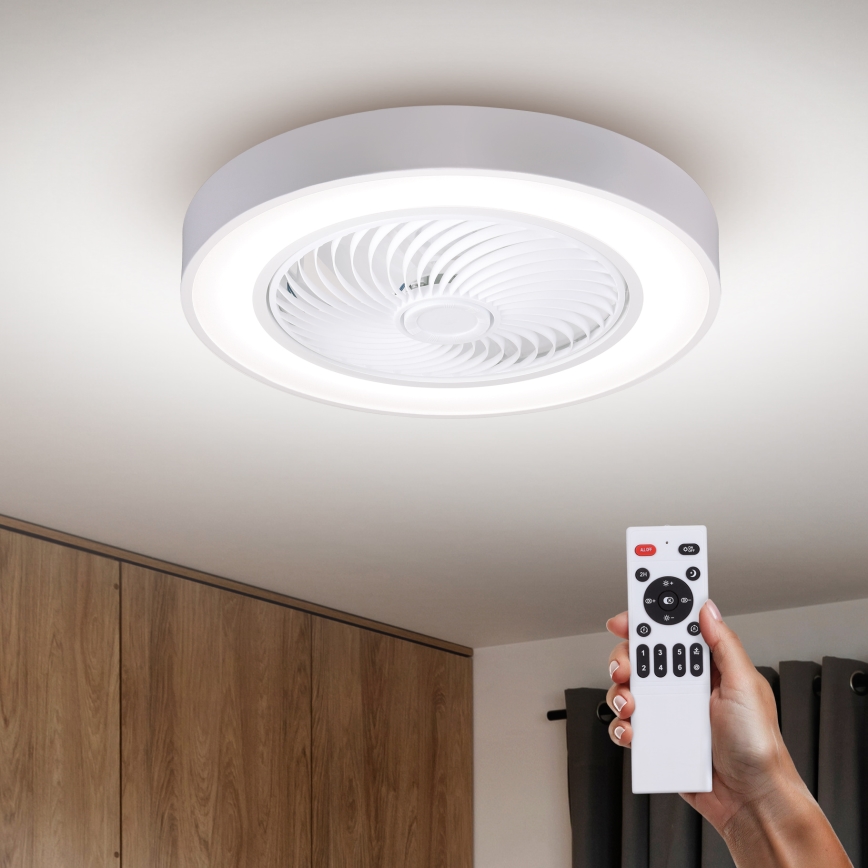 Brilagi - Plafonnier LED dimmable avec ventilateur LED/30W/230V 3000-6500K Ø 50 cm blanc + télécommande