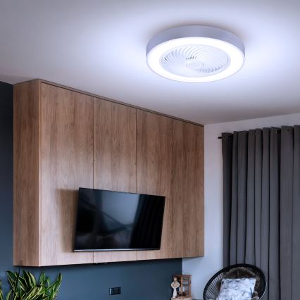 Brilagi - Plafonnier LED dimmable avec ventilateur LED/30W/230V 3000-6500K Ø 50 cm blanc + télécommande