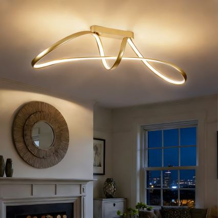 Brilagi - Lustre LED dimmable à montage en surface TWISTER LED/60W/230V 3000-6000K doré + télécommande