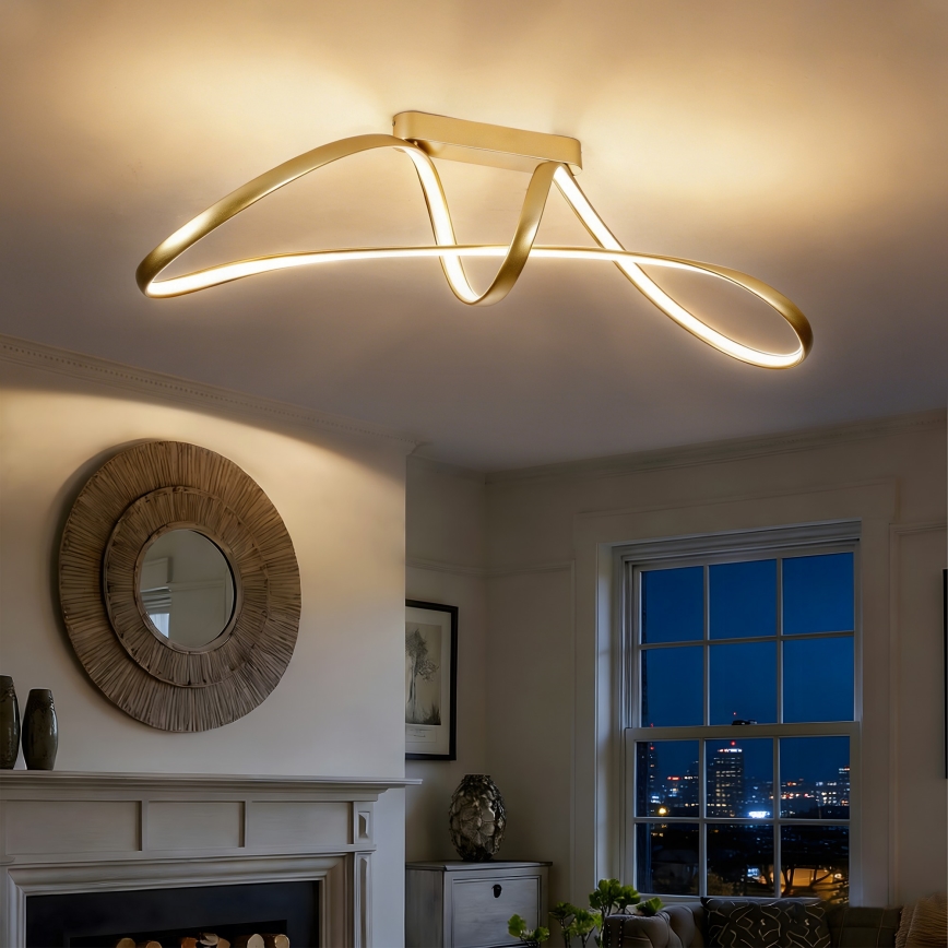 Brilagi - Lustre LED dimmable à montage en surface TWISTER LED/60W/230V 3000-6000K doré + télécommande