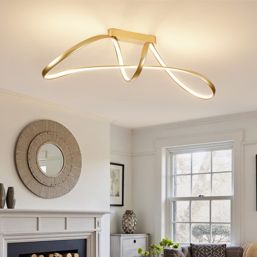 Brilagi - Lustre LED dimmable à montage en surface TWISTER LED/60W/230V 3000-6000K doré + télécommande