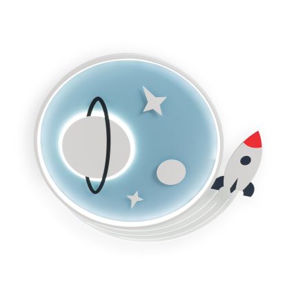 Brilagi - Plafonnier LED STARSHIP pour chambre d'enfant, 64W, 230V, 3000/4500/6000K, bleu