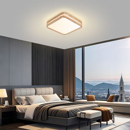 Brilagi - Plafonnier LED MOLINA SQUARE LED/32W/230V 3000/4000/6000K chêne 30x30 cm