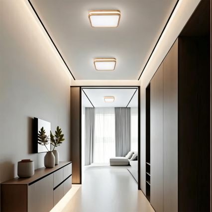 Brilagi - Plafonnier LED MOLINA SQUARE LED/32W/230V 3000/4000/6000K chêne 30x30 cm