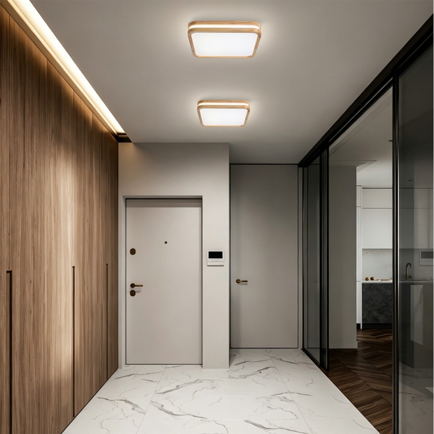 Brilagi - Plafonnier LED MOLINA SQUARE LED/32W/230V 3000/4000/6000K chêne 30x30 cm