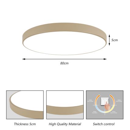 Brilagi - Plafonnier LED POOL LED/100W/230V 3000/4000/6000K Ø 80 cm beige