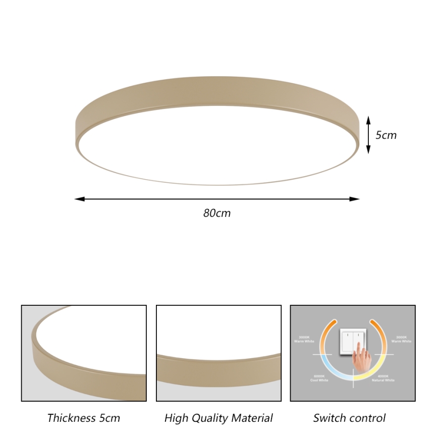 Brilagi - Plafonnier LED POOL LED/100W/230V 3000/4000/6000K Ø 80 cm beige