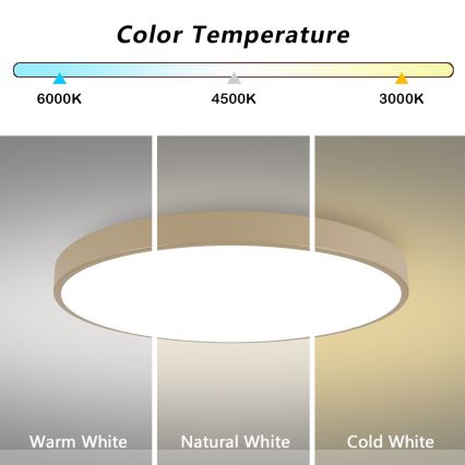 Brilagi - Plafonnier LED POOL 128W/230V 3000/4000/6000K Ø 100 cm beige