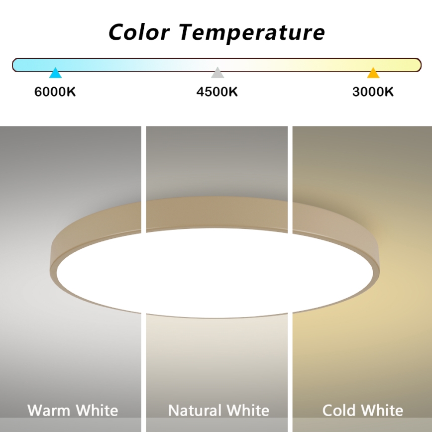 Brilagi - Plafonnier LED POOL 128W/230V 3000/4000/6000K Ø 100 cm beige