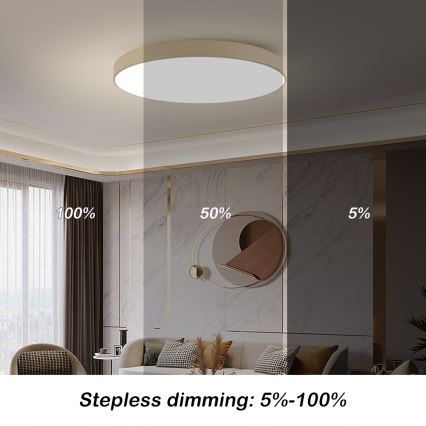 Brilagi - Plafonnier LED POOL 128W/230V 3000/4000/6000K Ø 100 cm beige