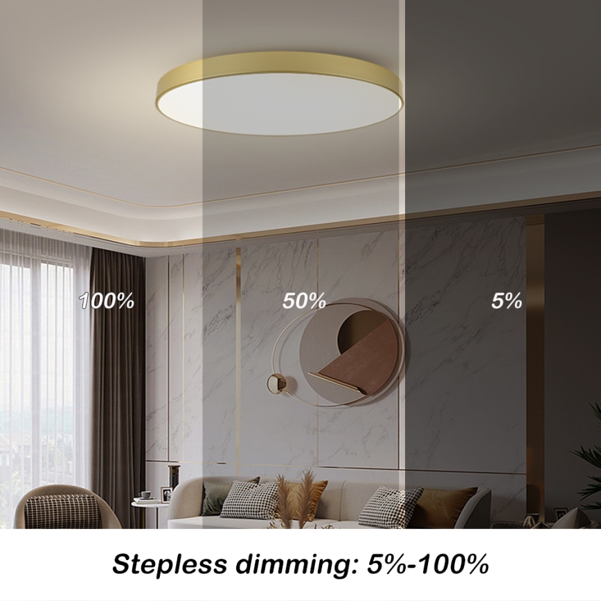 Brilagi - Plafonnier LED POOL LED/128W/230V 3000/4000/6000K Ø 100 cm doré