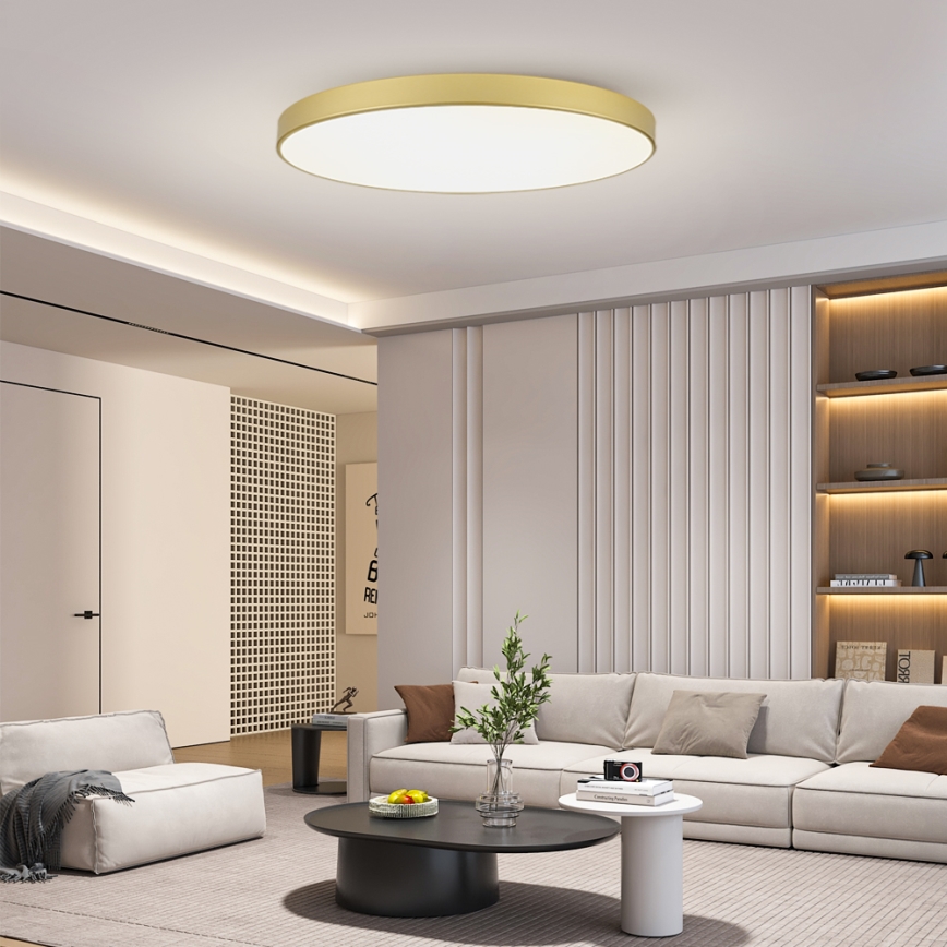 Brilagi - Plafonnier LED POOL, 180 W, 230 V, 3000/4000/6000 K, Ø 120 cm, doré