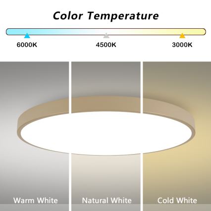 Brilagi - Plafonnier LED POOL 180 W/230 V 3000/4000/6000 K Ø 120 cm beige
