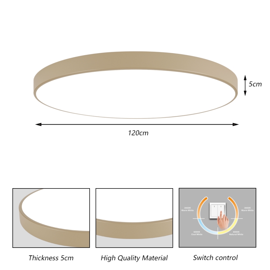 Brilagi - Plafonnier LED POOL 180 W/230 V 3000/4000/6000 K Ø 120 cm beige