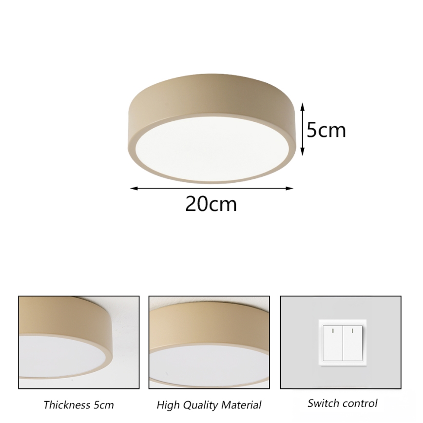 Brilagi - Plafonnier LED POOL LED/18W/230V 3000/4000/6000K Ø 20 cm beige
