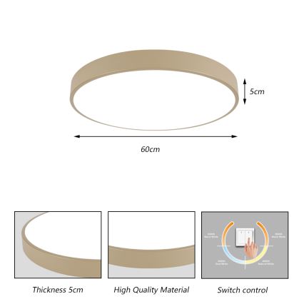 Brilagi - Plafonnier POOL LED 60W/230V 3000/4500/6000K Ø 60 cm beige