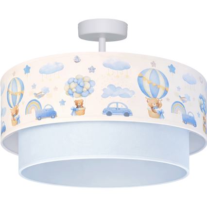 Brilagi - Plafonnier LED pour enfants BOBO 1xE27/10W/230V Ø 40 cm crème/bleu/motif oursons