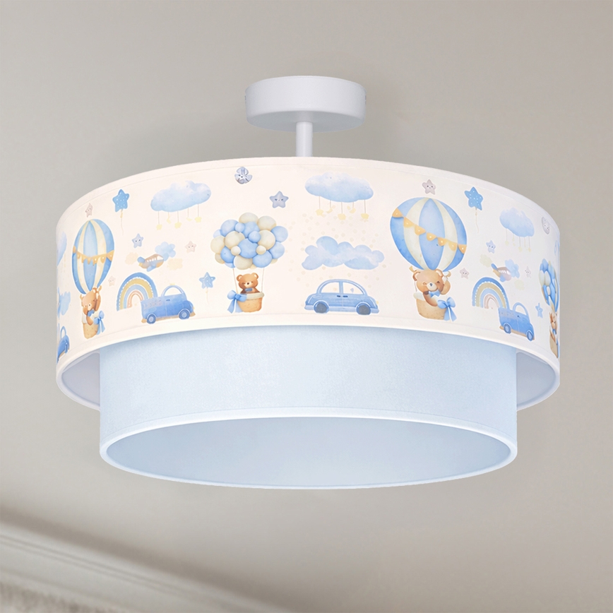 Brilagi - Plafonnier LED pour enfants BOBO 1xE27/10W/230V Ø 40 cm crème/bleu/motif oursons