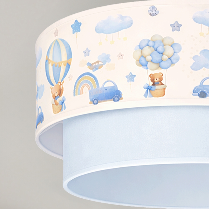 Brilagi - Plafonnier LED pour enfants BOBO 1xE27/10W/230V Ø 40 cm crème/bleu/motif oursons